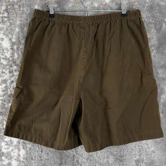 Orvis Size 14 Cargo Shorts Brown Casual Pull On Elastic Waist Cotton - Picture 3 of 9